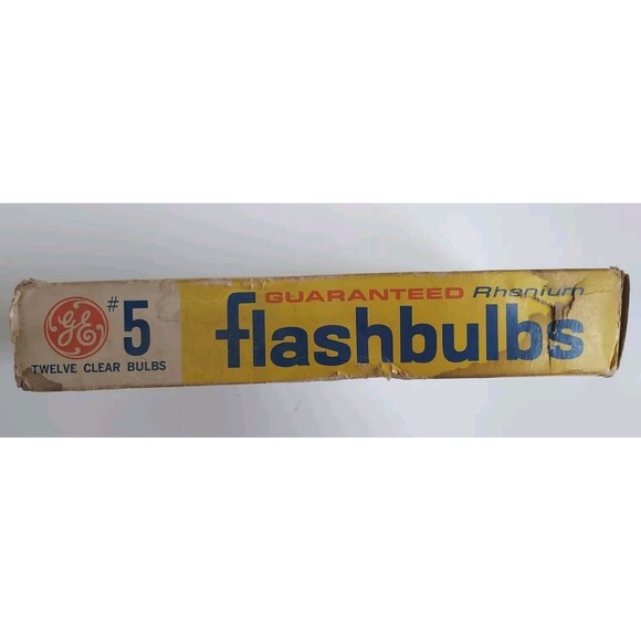 12 NOS Vintage GE General Electric No. 5 Flashbulbs Rhenium Clear Bulbs - Picture 3 of 6